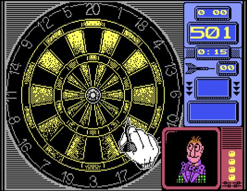 Wacky Darts - Commodore 64 game screenshot (1990) by Code Masters
